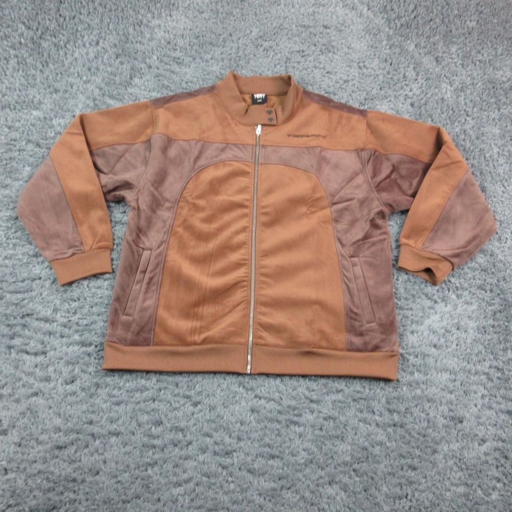 Terah Jacket Mens 2XL Brown Colorblock Zip Microfiber Polyester Training NWOT